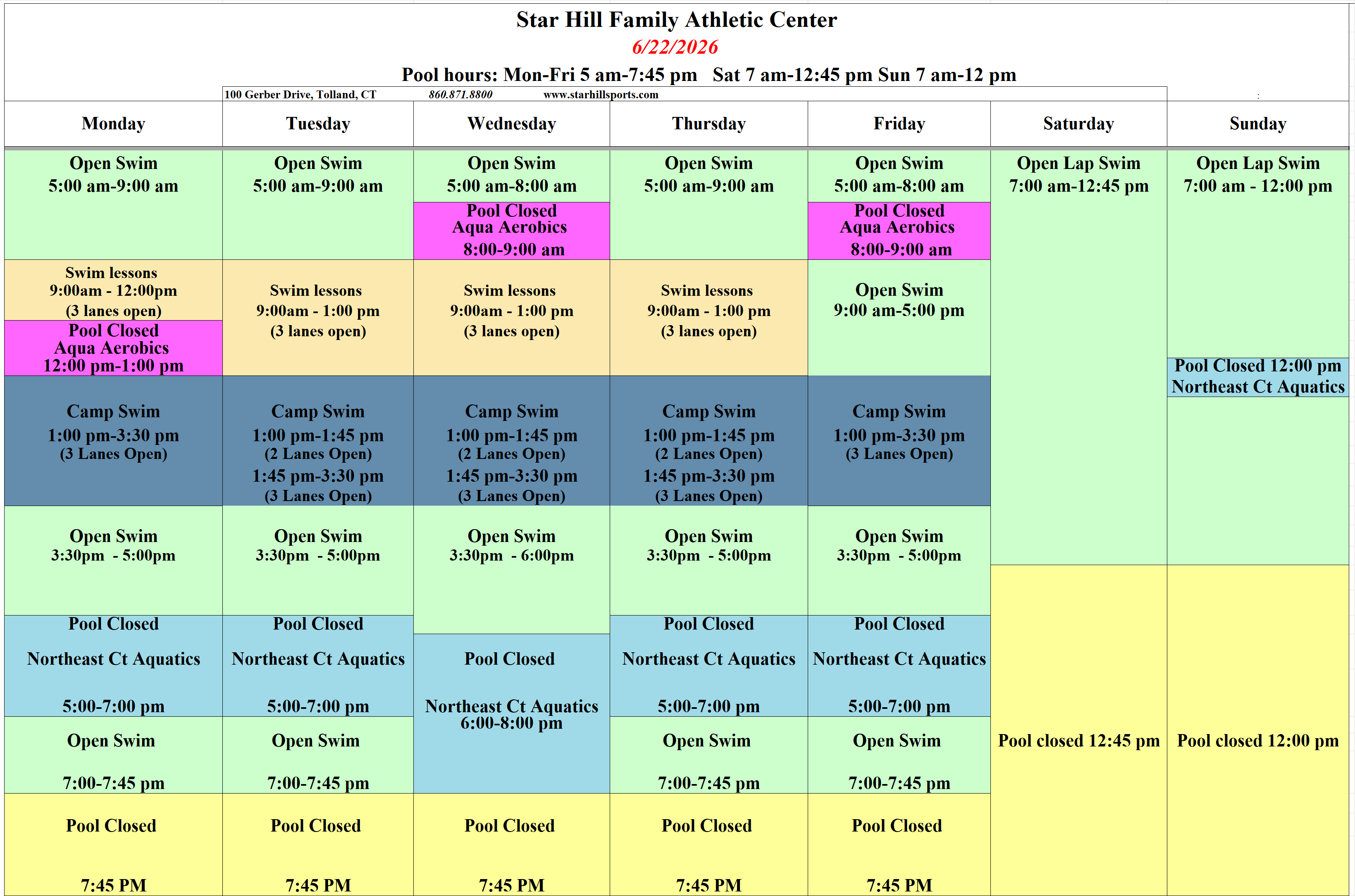 Pool Sched 7-2-26
